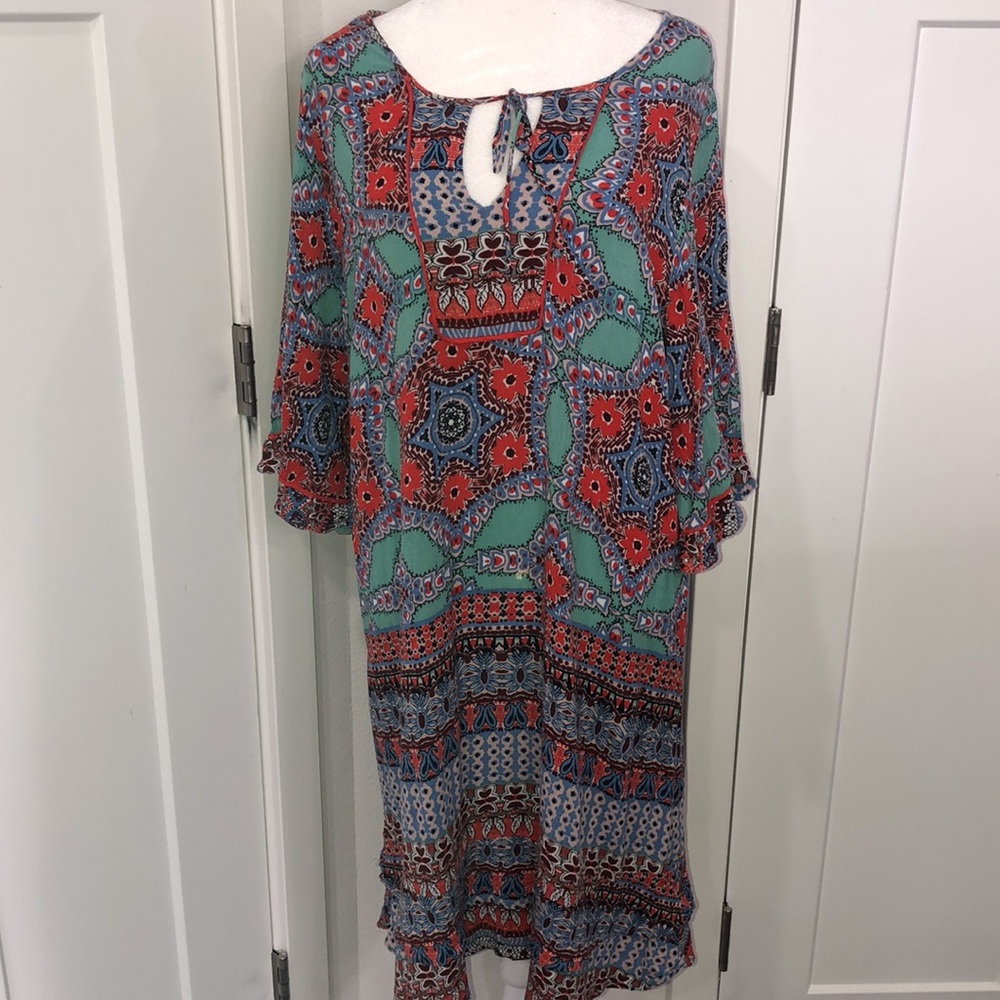 Democracy| Dress| Women’s| Size 1X|. Multicolor, green, orange, blue Bohemian